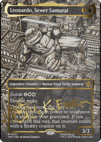 Leonardo, Sewer Samurai (Borderless) (Gold-Stamped Signature) [Teenage Mutant Ninja Turtles]