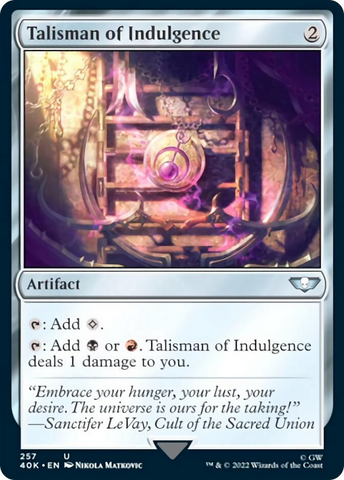 Talisman of Indulgence (Surge Foil) [Universes Beyond: Warhammer 40,000]